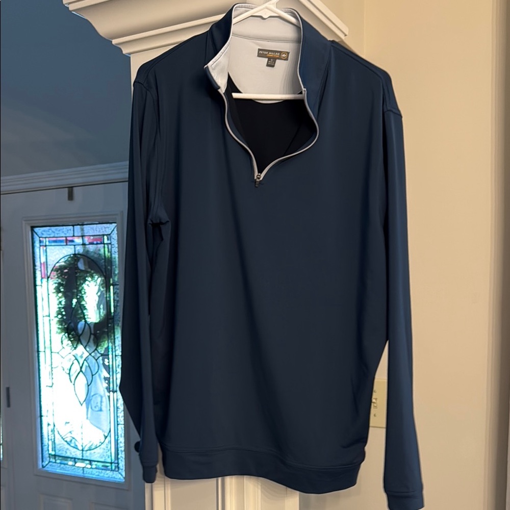 Peter Millar Men's Navy Quarter-Zip Sweater